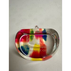 Big Apple NEW YORK CITY 3D Skyline Laser Engraved Crystal Paperweight See  Notes